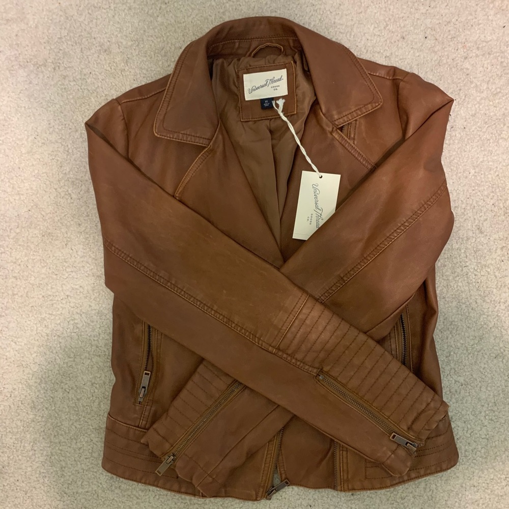 NWT Brown Leather Jacket